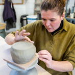 Carla Murdoch at work in her studio 2019